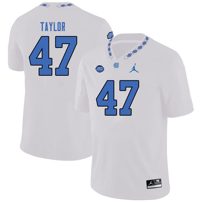 Jordan Brand Men #47 Noah Taylor North Carolina Tar Heels College Football Jerseys Sale-White